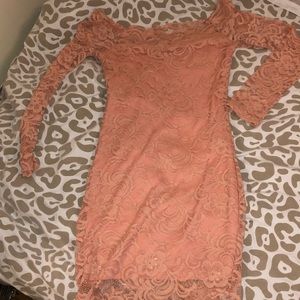 Lace pink dress
